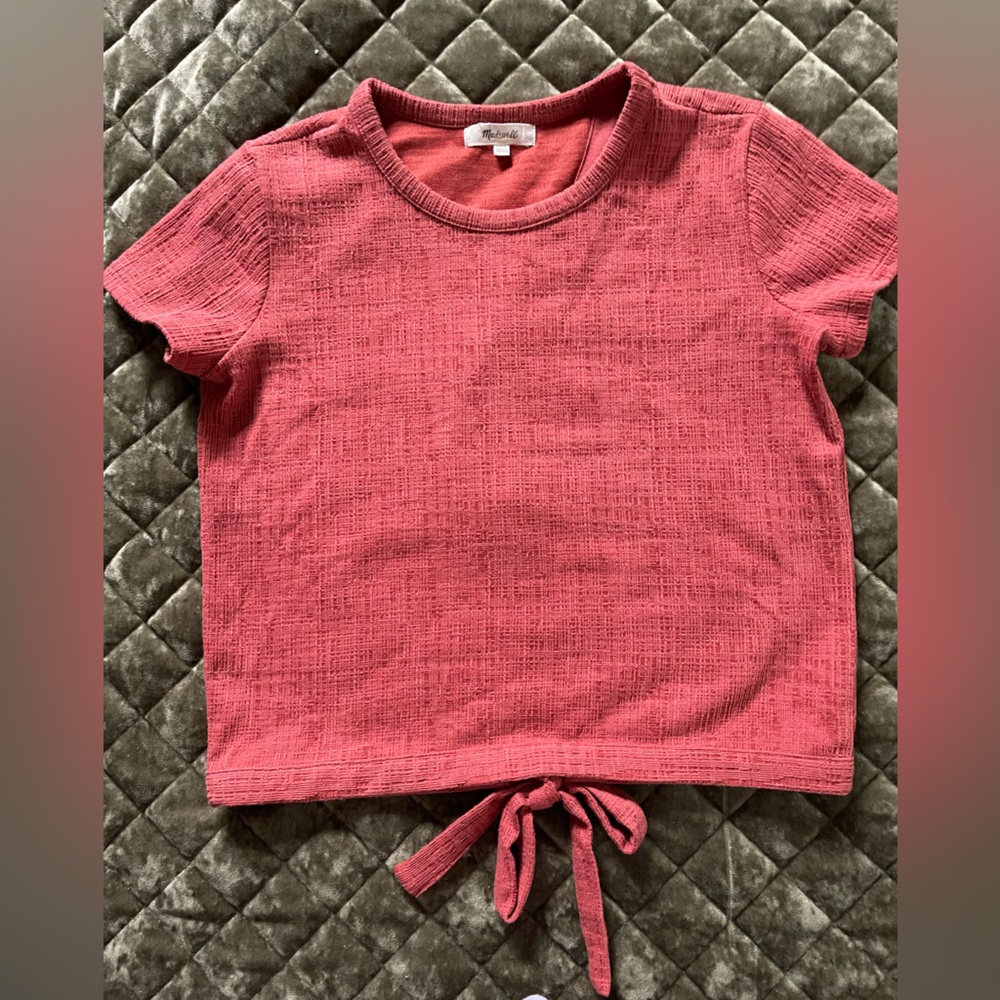 Madewell Burnt Orange Textured Knit Top